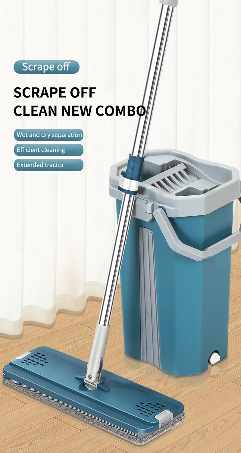 Microfiber Flat Floor Cleaning Mop Self Washing Flat Hand Free Clean
