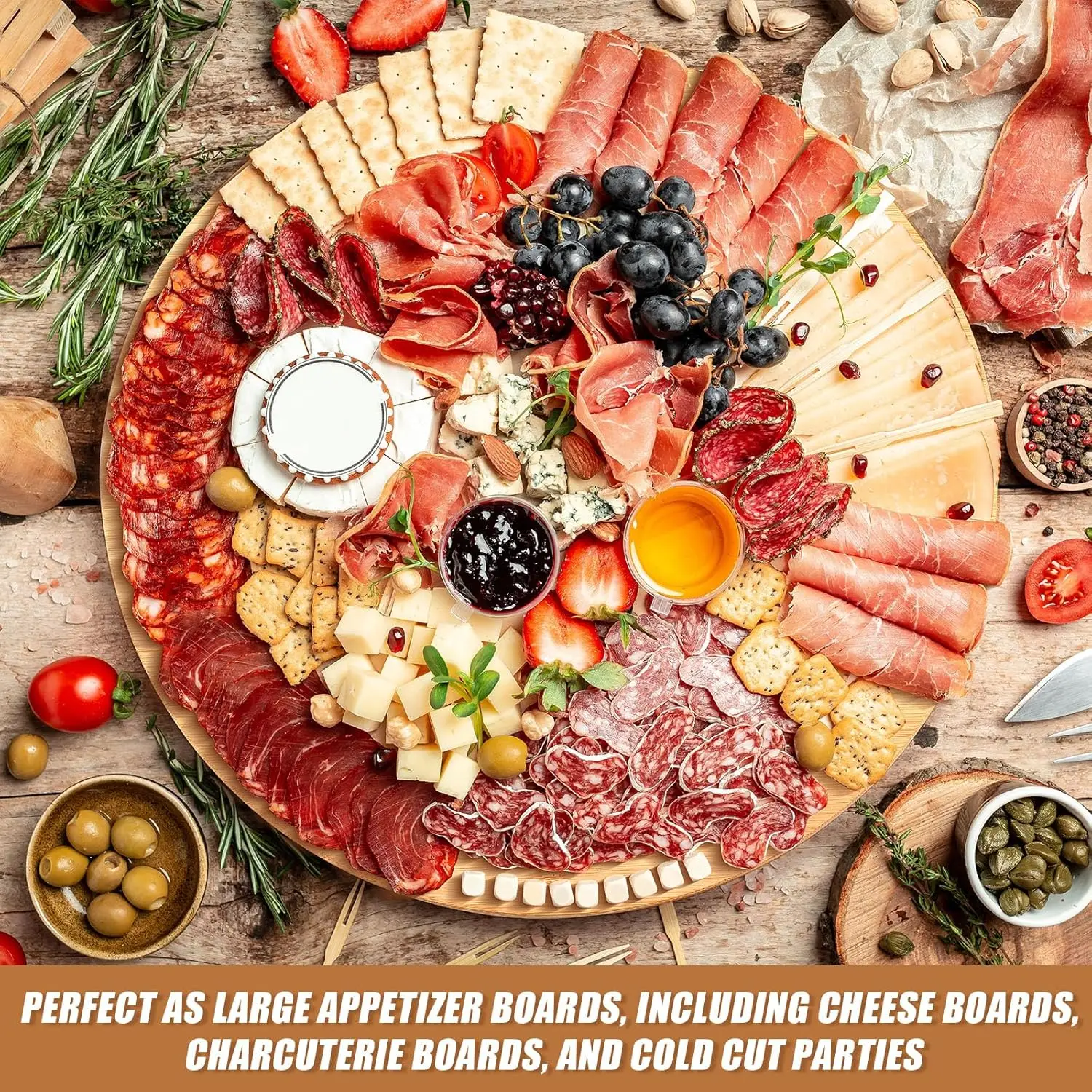 GHP New Modern Design Kitchen Heat Resistant Bamboo Wood Rotating Lazy Susan Turntable for Dining Table