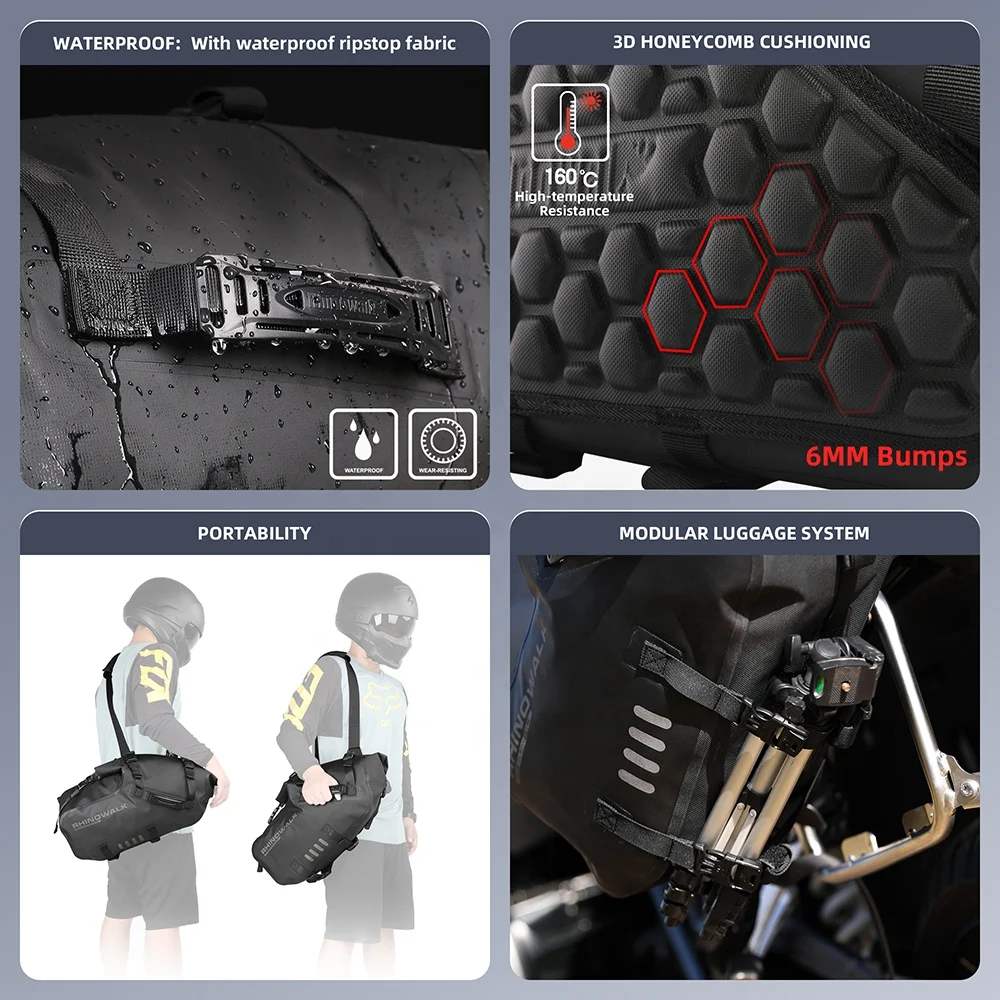 Rhinowalk 18L стеллаж для выставки товаров меньше крепящийся на седло мягкие спальные мешки мотоцикл велосипед открытом воздухе водонепроницаемый боковой