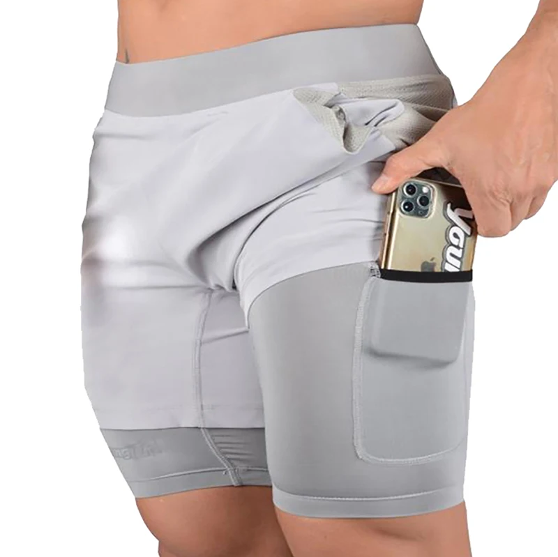 Workout Running Wear Men's Gym Shorts Custom Men Slim Sweat Fiess Sport Casual Print Pattern Knitted 2 in 1 Shorts Men766_voghion.com