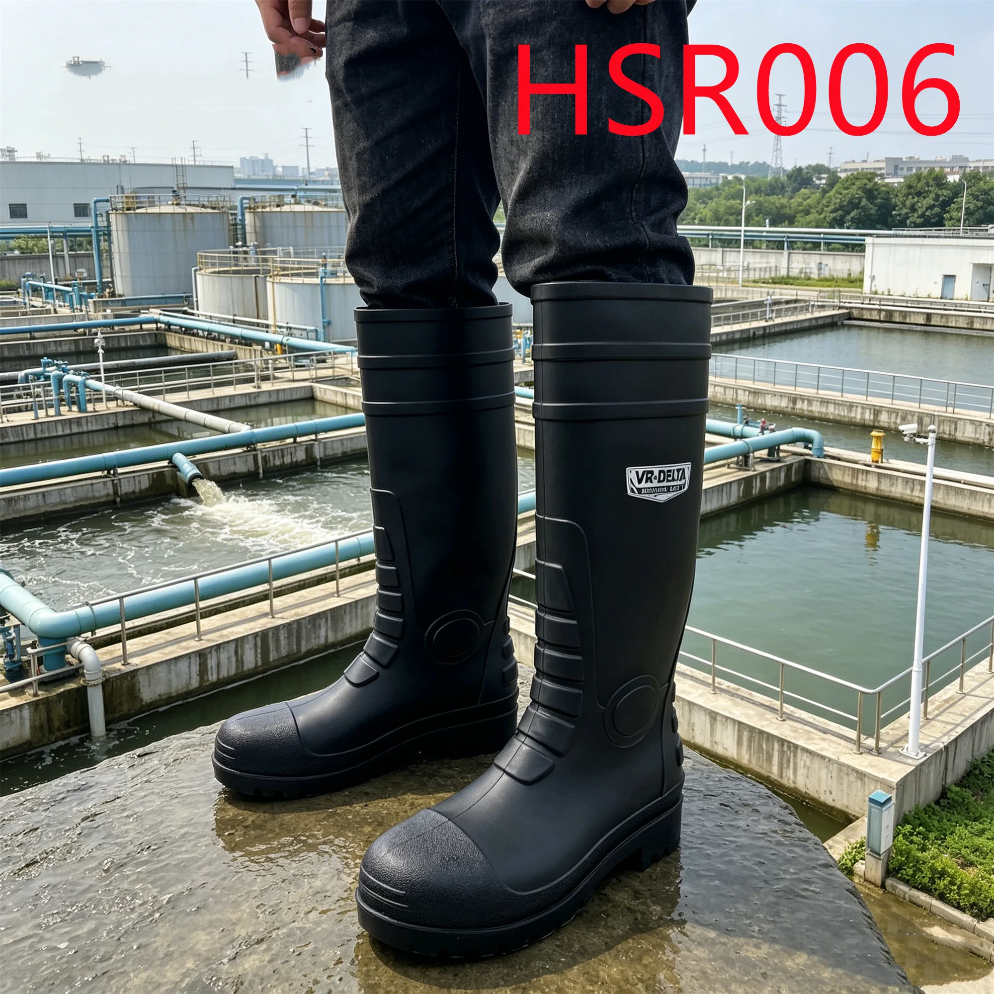 HY,ondside Activities All-Weather Ready Fully Waterproof Rubber Footwear Kenya Market Popular PVC Safety Gumboots for SaleHSR006