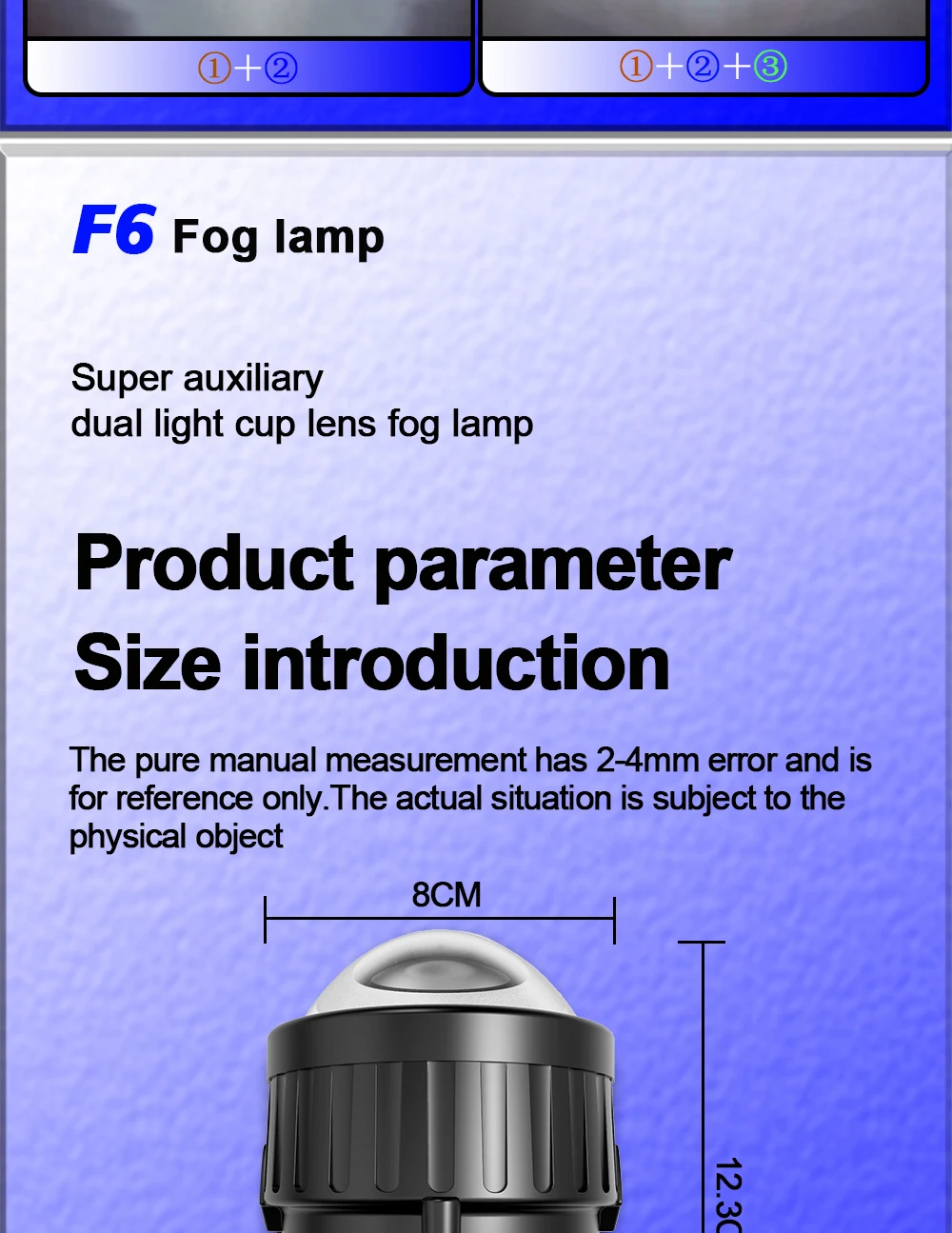 TECH-KING 3 inch 12V 45W/50W 6000K Car Bi LED Projector Lens Fog Light For Toyota Camry Corolla Prius Universal kit Fog lamp