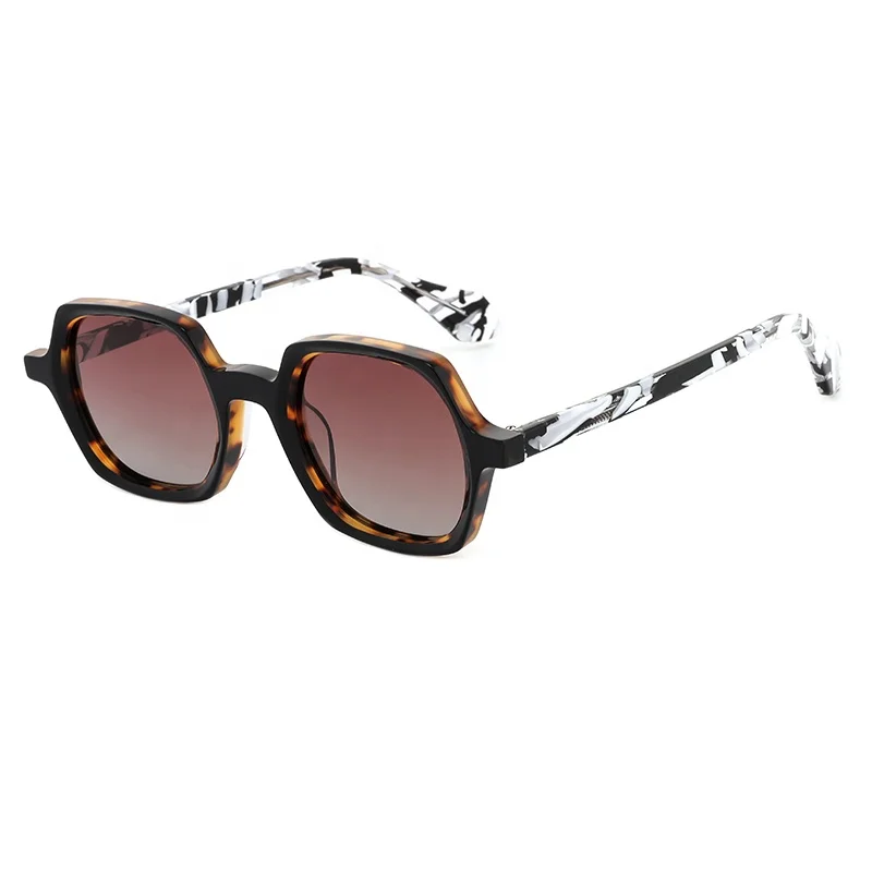 Trendy Retro Classic Acetate Square Polarized Sunglasses Men