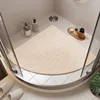 Alfombra de ducha - beige en forma de abanico