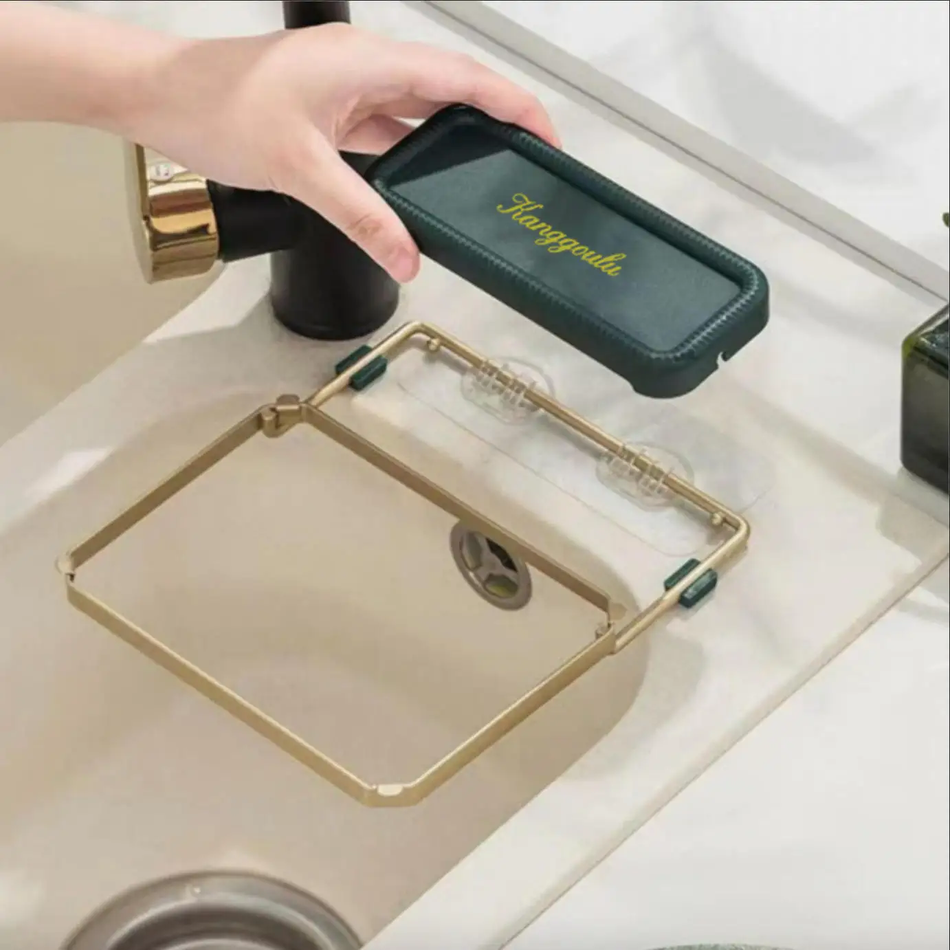 Plastic Kitchen Sink Corner Waste Holder Mesh Bag Leftover Food Catcher Anti-Clogging Foldable Drain Rack Kitchen Organizer