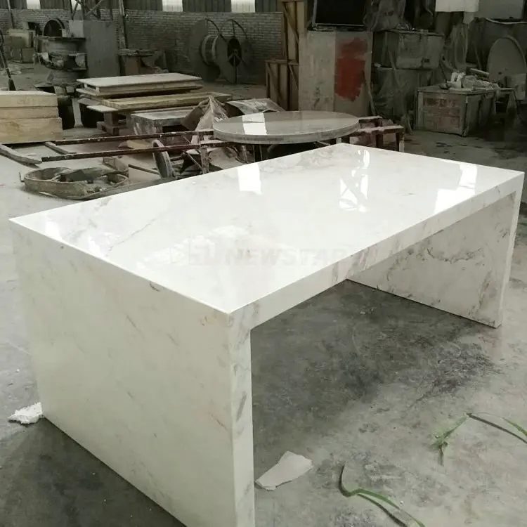 Customized Stone Eat Dining Table 6 Seater Honed sealed Marble Travertine Dining Tables