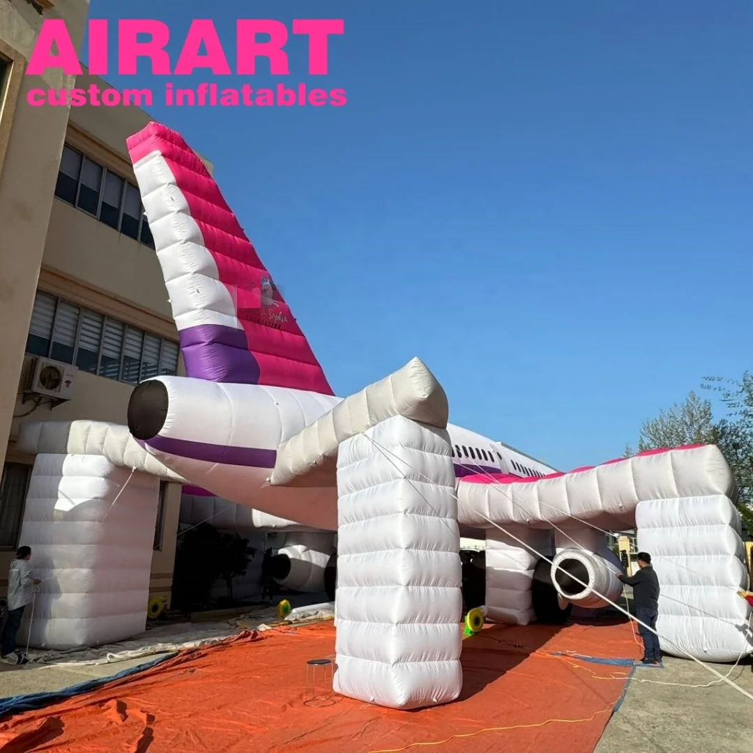 Giant Inflatable Plane,Airart Inflatables Custom Inflatable White Plane,Support Customization Inflatable Plane Model