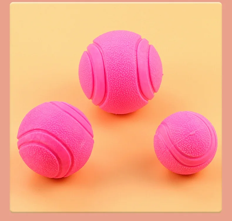 Dog Toy Ball Rubber Pattern Solid Elastic Ball Rubber Dog Toy Pet Interactive Movement Toys