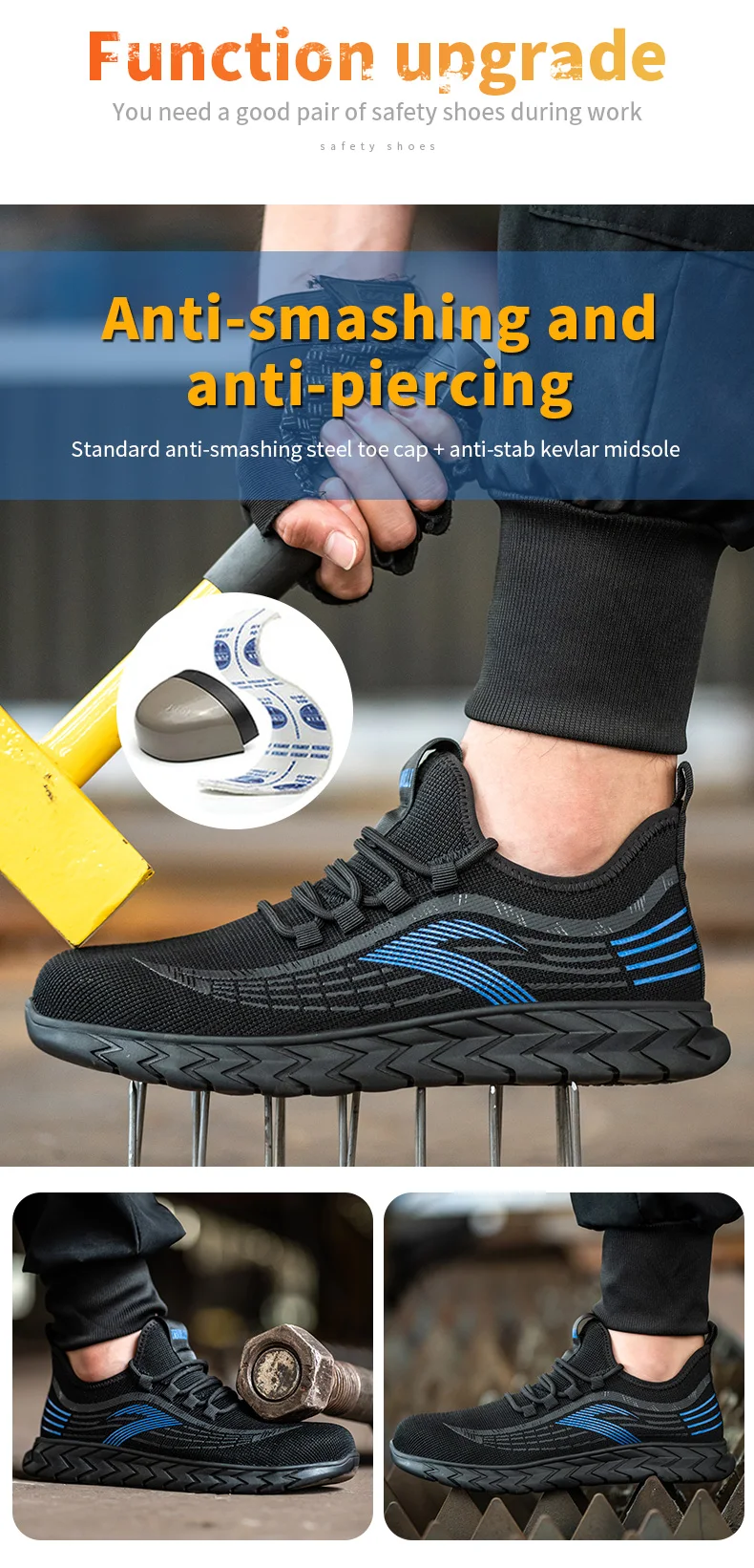 Hot Selling Caterpillar Larnmernsafety Shoe With Steel Toe Shoes Inserts Work Steel Toe Shoes