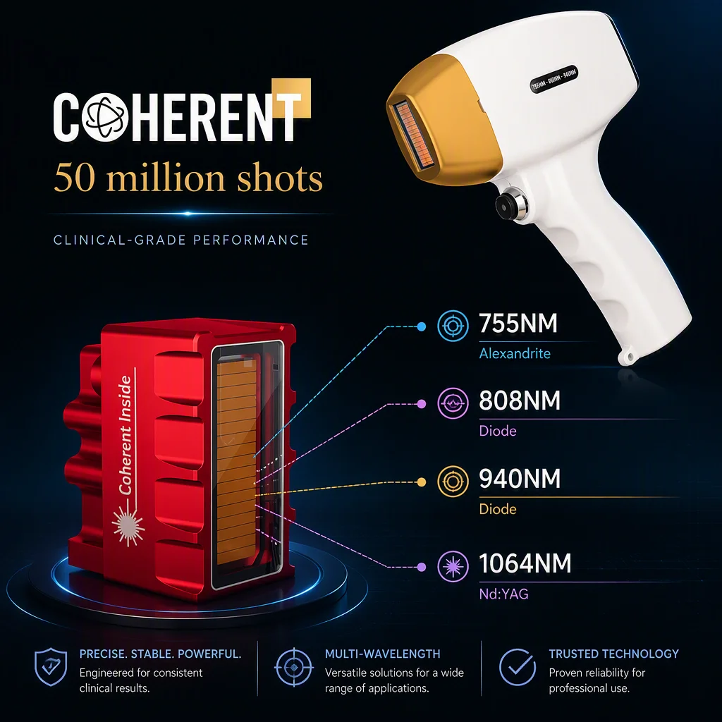 product-1-1 4 Wavelength Diode Laser Hair Removal System 755 808 940 1064nm High Power Stationary Equipment for Clinic Salon Use