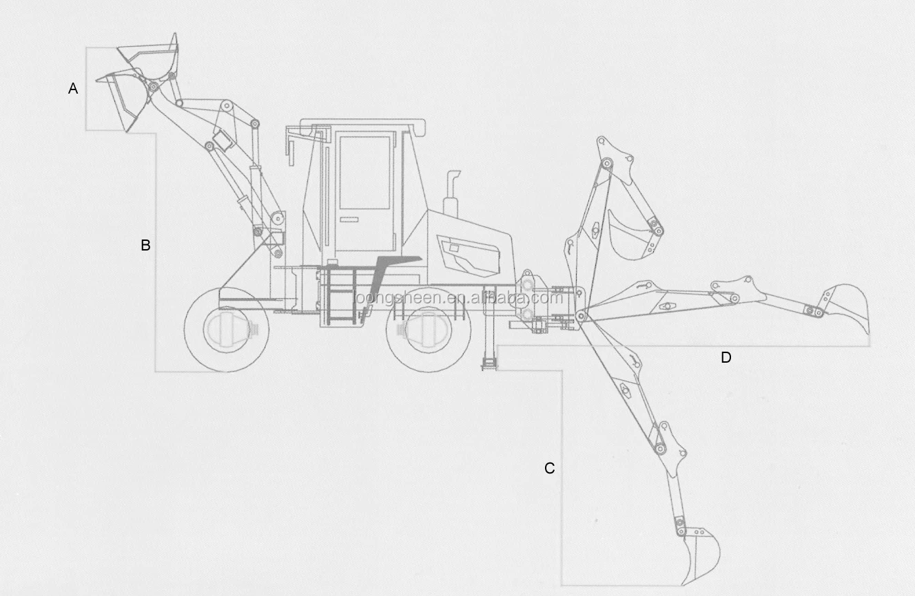 Mini Loader with Backhoe Loader Bucket 1cbm Back Hoe Bucket 0.1cbm with ...