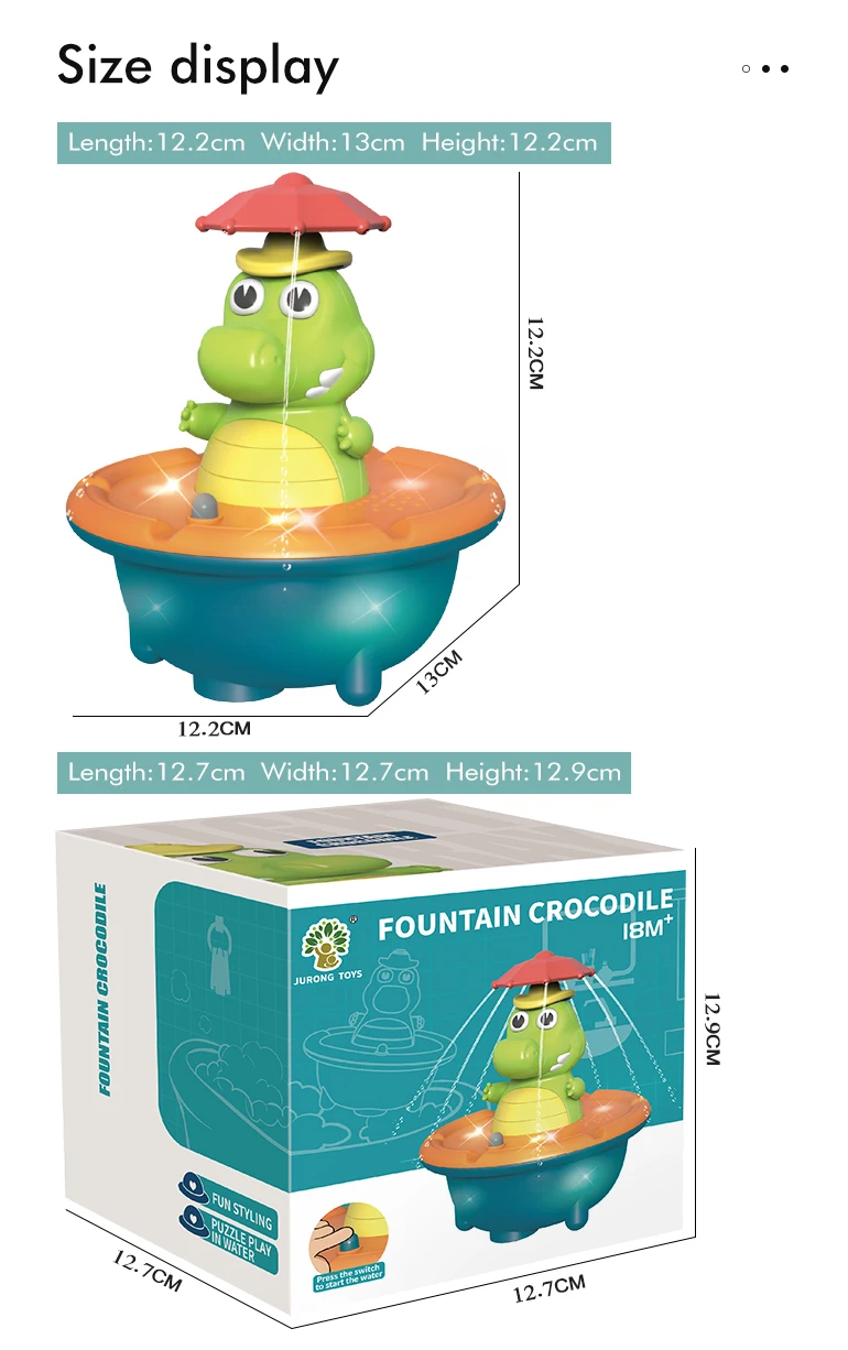 Baby Bathtub crocodile Spray Water Floating Ball Bath Water Spray Toy Shower Baby Bath Sprinkler Toy for Baby