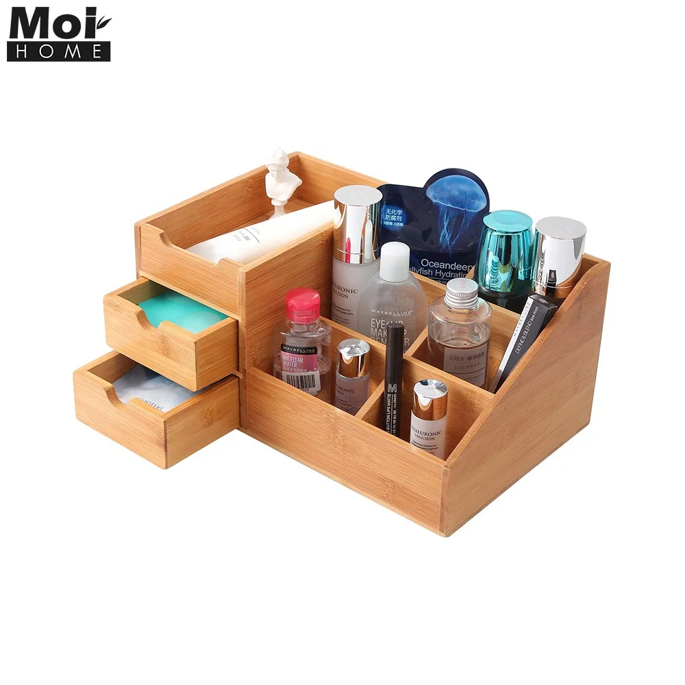 Best Sales Wood Jewelry Makeup Organizer Cosmetic Storage Box With 2 Drawer Buy Cosmetic Storage Box Wood Cosmetics Organizer Box Makeup Organizer Product On Alibaba Com