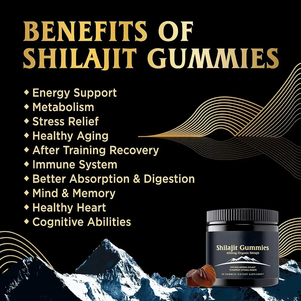 Oem Private Label Shilajit Extract Capsule Himalayan Shilajit Resin Shilajit Gummies For Energy