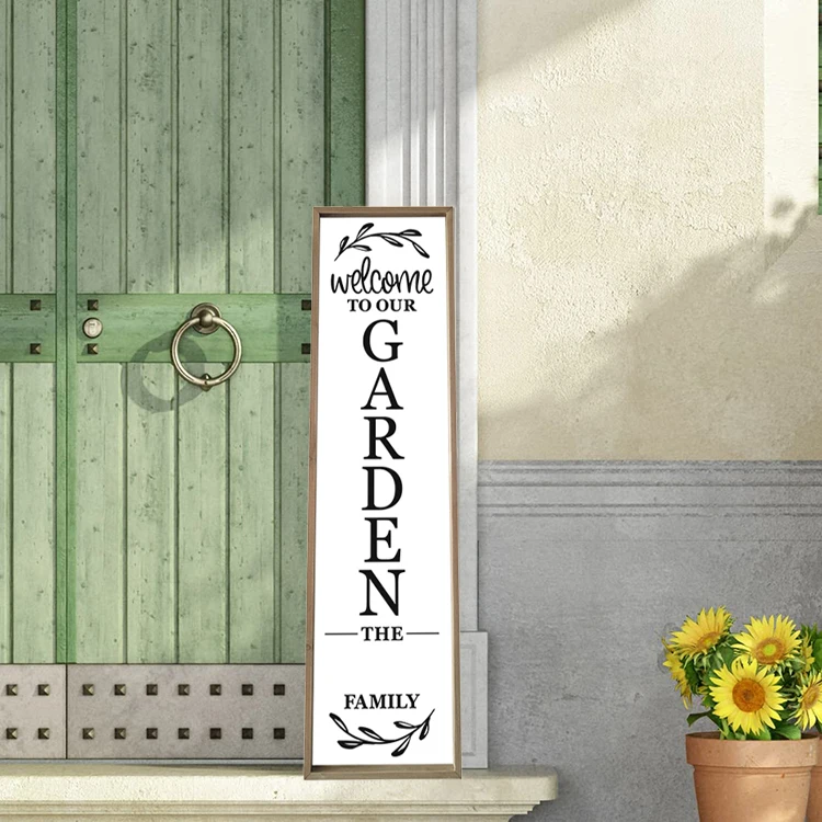 To Our Garden Porch Sign Farmhouse Wood Frame Wigns Rustic