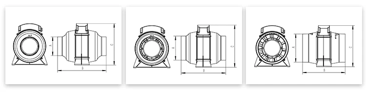 Inline Duct Air Extractor, ABS, 230 V, High speed 234m3 - detail 6