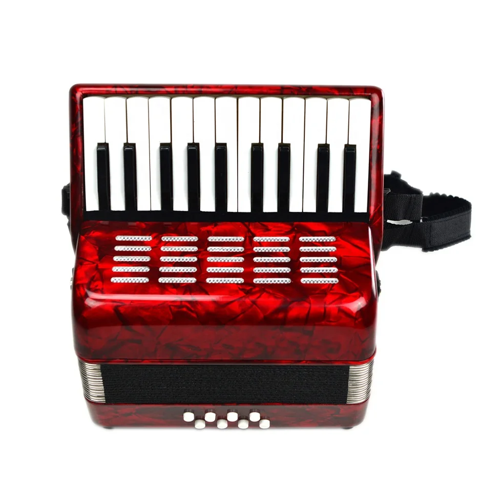 Seasound OEM 22-Key Wood Student Piano Keyboard JP2208 8 Bass Accordion Chromatic Instrument
