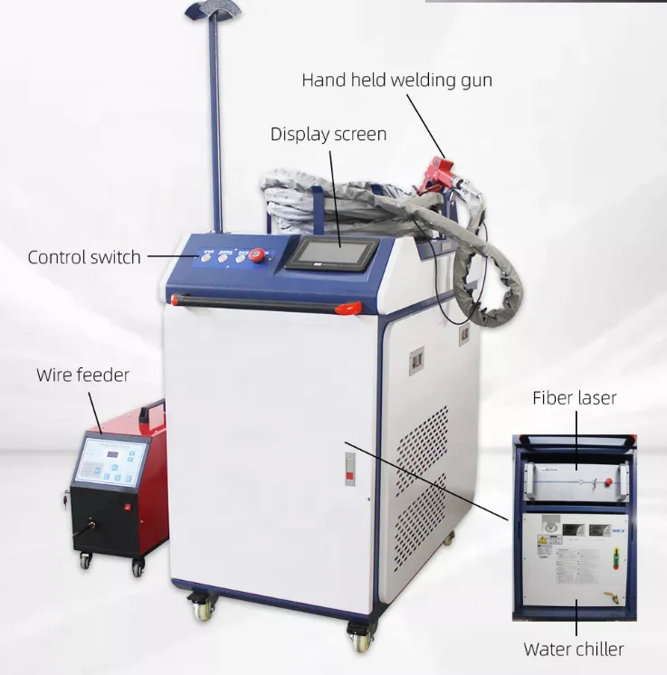 3 IN 1 Multifunction 1kw 1.5w 2kw Handheld Fiber Laser Welding Cutting Cleaning Machine 3000W CNC Laser Welders