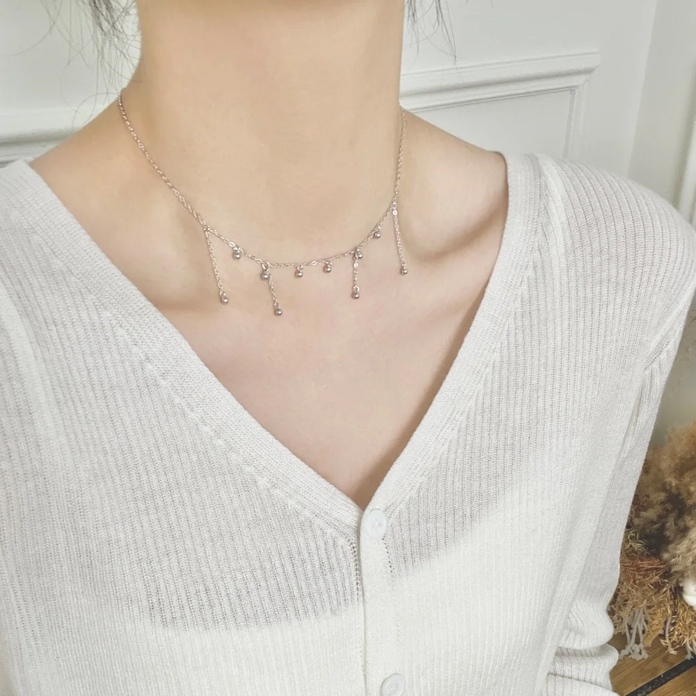 KAKODIY Fashion Light Luxury Jewelry for Women Sterling Silver Chain Tassel Pendant Necklace Anniversary Birthday Gift detail 6