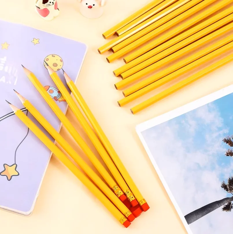 HB Wooden Pencil 12-Piece Yellow/Red Box Packaging Primary School ...