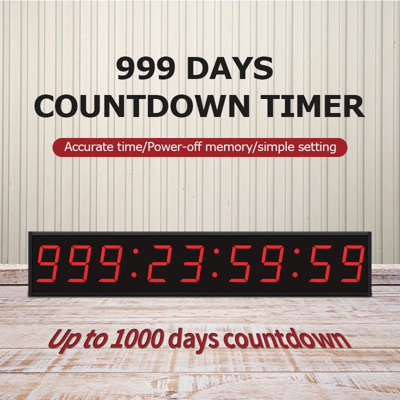 CHEETIE CP03 Oversize 9 Digits 4 Inch Large Event Countdown Wall Clock 999 Days Countdown Timer With Remote Control