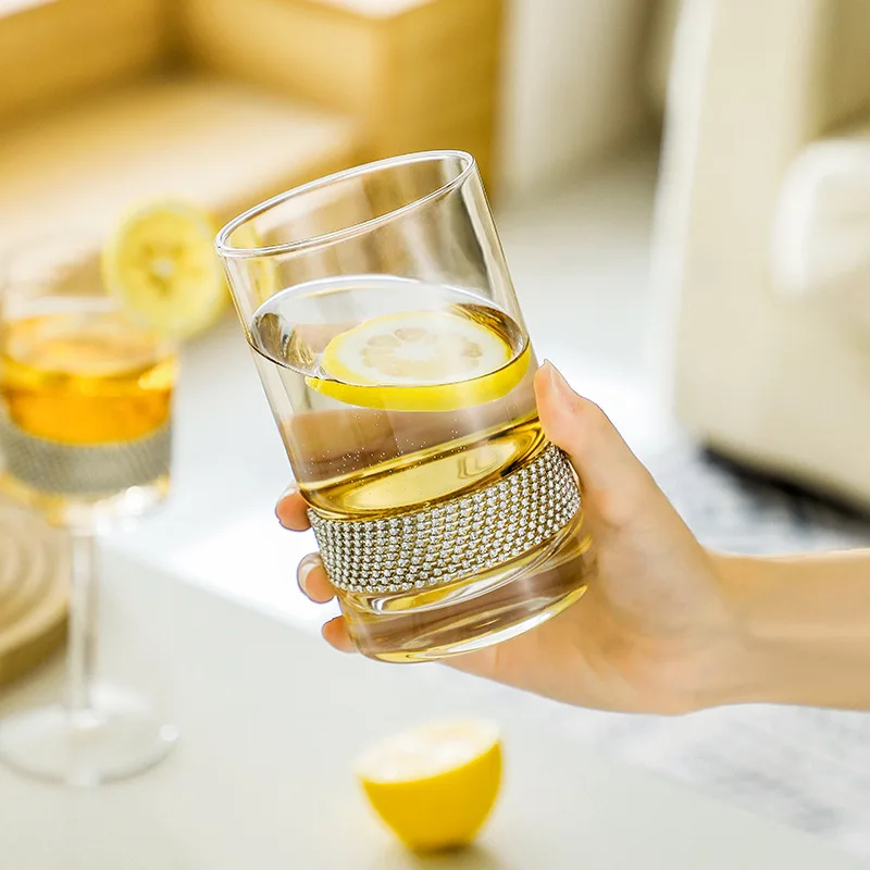 Современный модный прозрачный бокал цвета шампанского/вина/Highball/Dof с золотой ртутью и стразами
