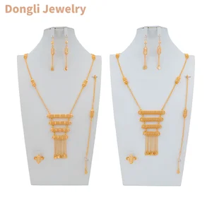 Arabian Style Minimalist Jewelry Set 4 Pieces, Brass Material, Fashion Jewelry 2026