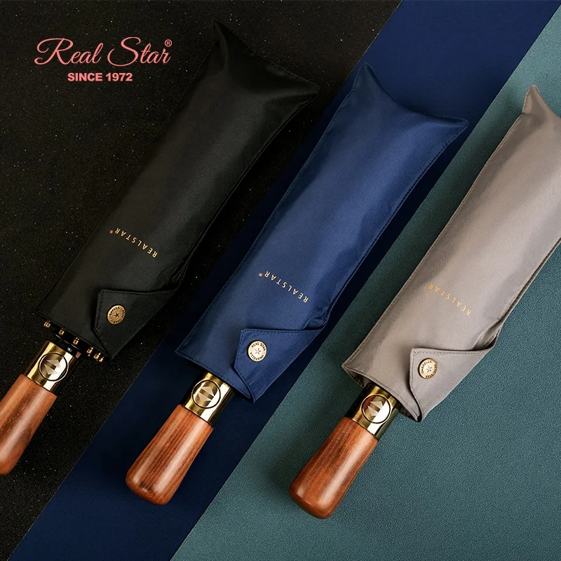 RST High Quality Wood Handle Big Size 10 Ribs Fold Man Umbrella