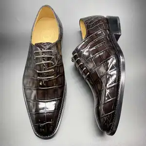 Goodyear Crocodile Skin Luxury Tuxedo Shoes for Men Genuine Alligator Leather Business Formal Shoes Men Trendy Office Shoes