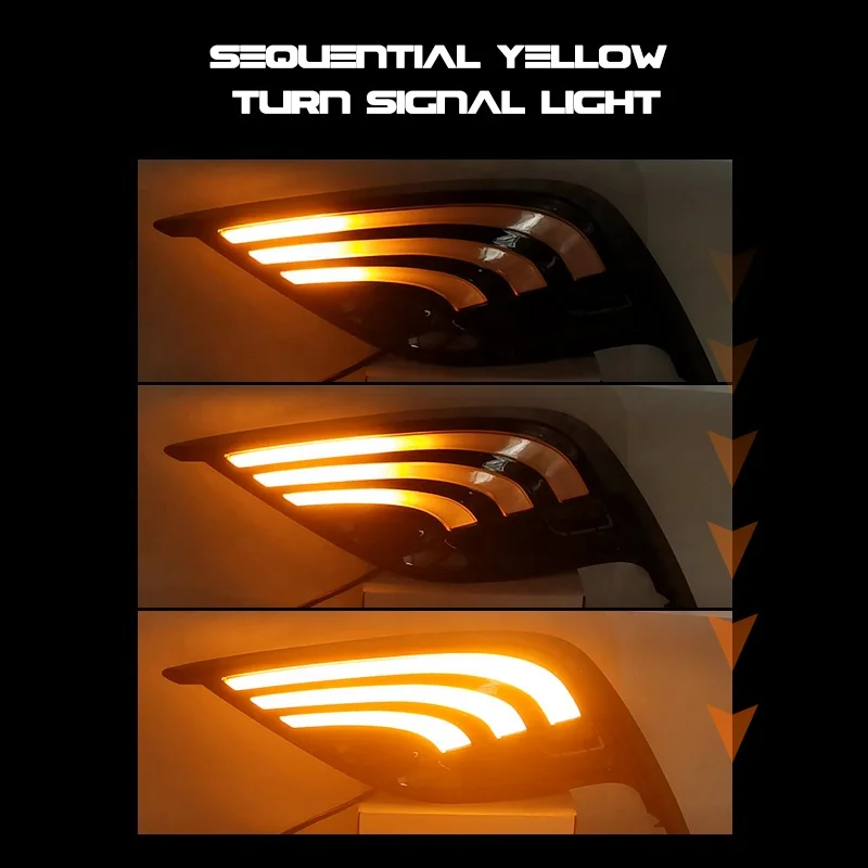 Dual 3 Colors Led Fog Lights DRL for Toyota Camry SE 2021 Daytime Running Lamps