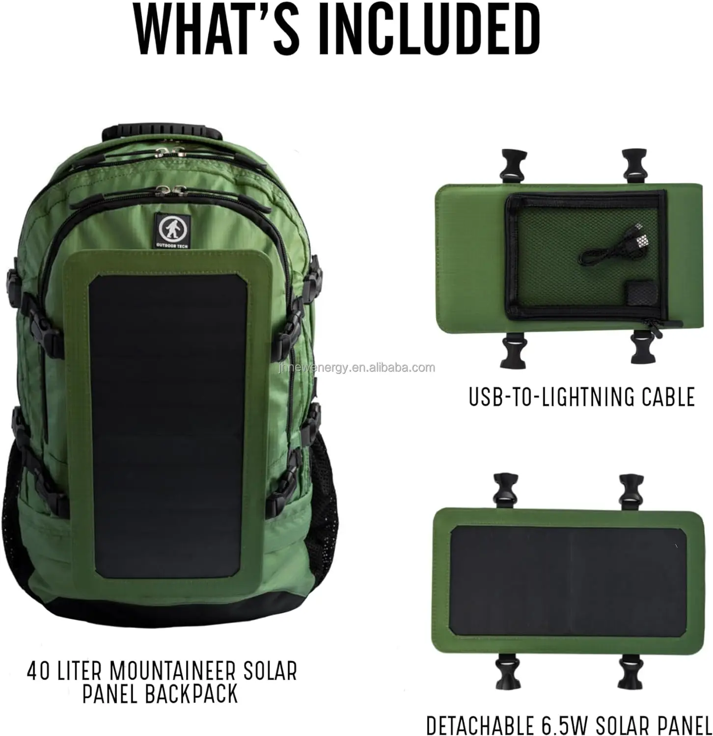 Mountaineer Solar Hiking Backpack,Rugged 40l Outdoor Backpack With
