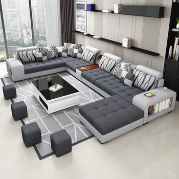 Fabric sofa minimalist modern spring latex living room sofa  set  detachable and washable fabric furniture sofa