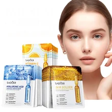 Private Label Remove Wrinkles Whitening Moisturizing Anti-aging Hyaluronic Acid Vitamin C 24K Gold Facial Mask