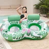 Fauteuil inclinable double à eau, motif feuilles vertes, 142x91cm, 12 tonnes.