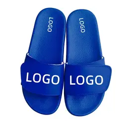 Adjustable Upper Slippers Footwear Mens Black with Logo Custom Sandals With Logo