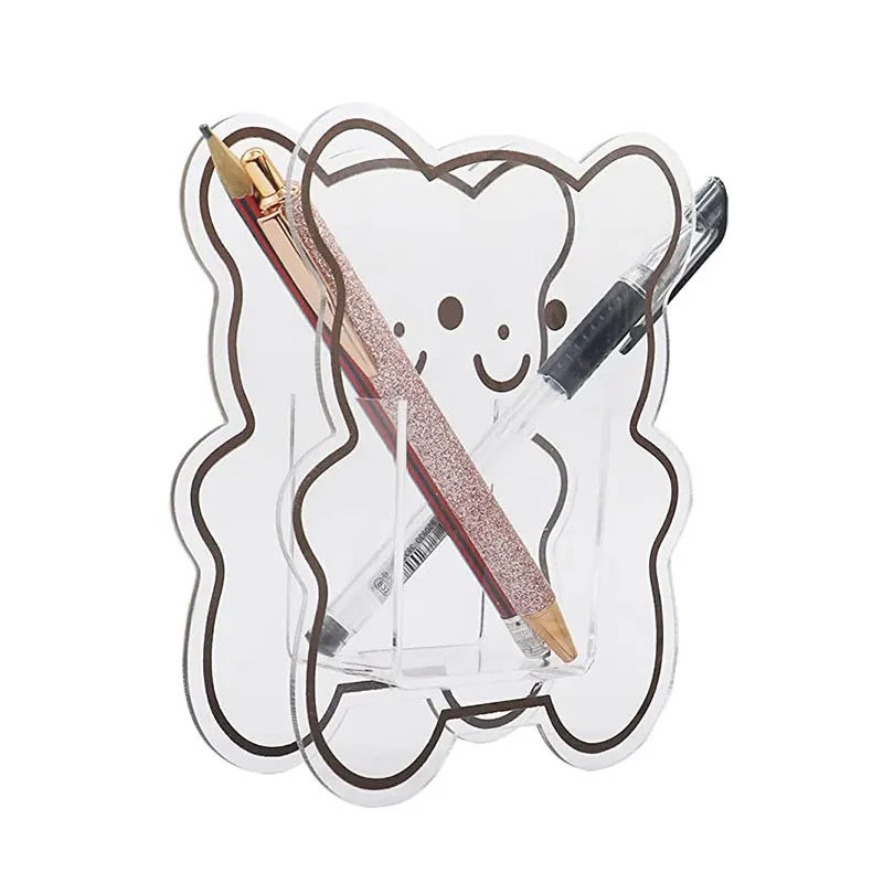 Пластиковый кавайный Настольный органайзер под заказ акриловый держатель для карандашей и ручек