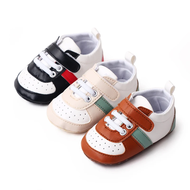 Color-matching Striped Mesh Breathable Soft-soled Baby Toddler Shoes for Boys