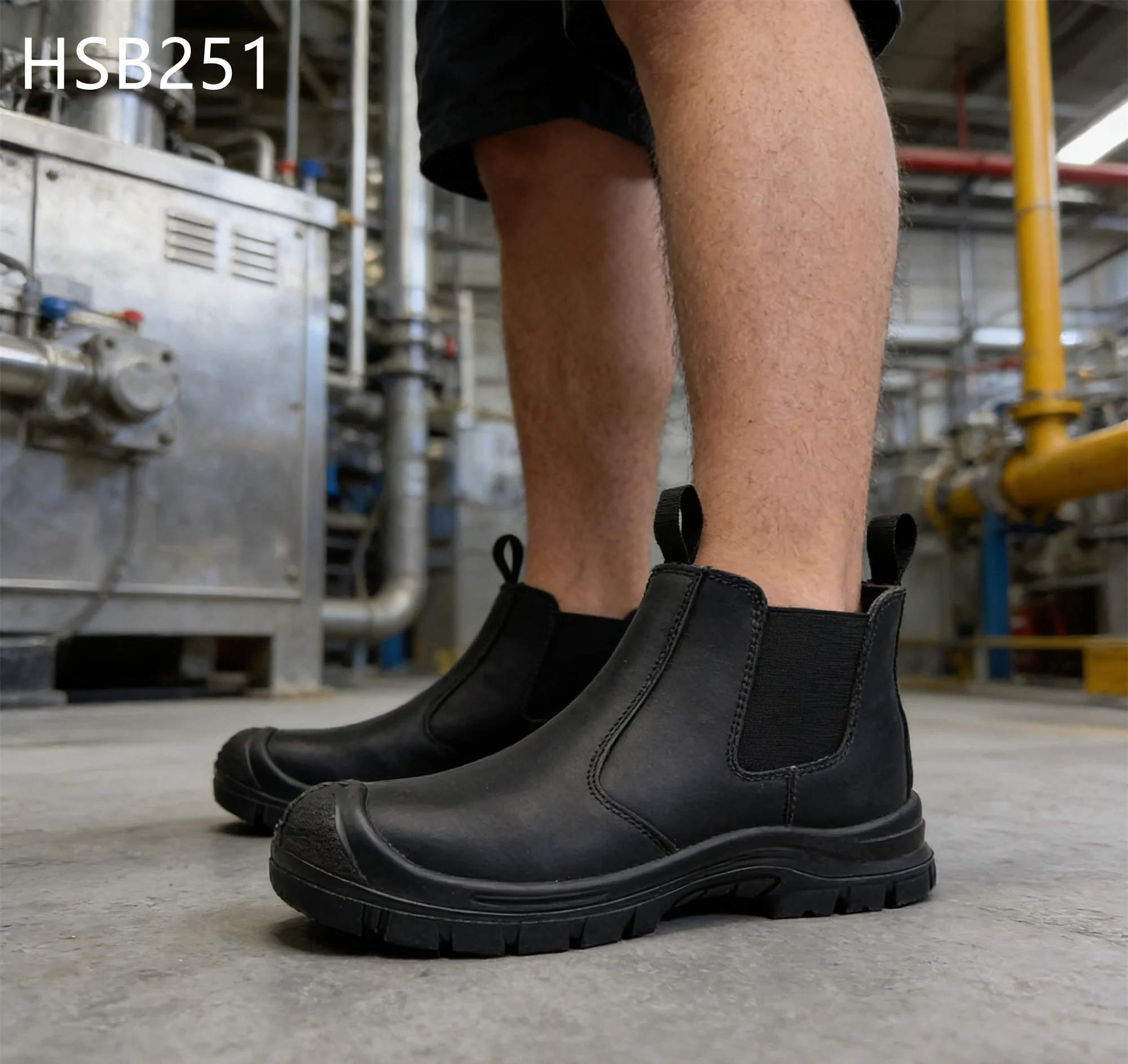 HY,2026 Gravel Factory Anti-puncture Safety Boots with Steel Toe Elastic Belt Design Built Tough S3 PPE Work Boots HSB251