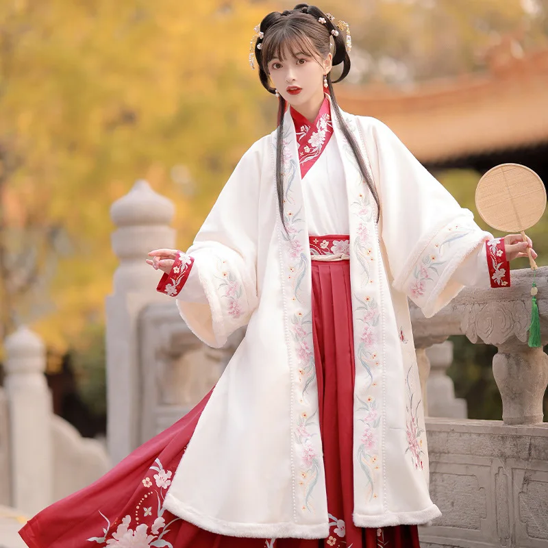 Sunny Hanfu Female Ming Style Double Digs Stand-up Collar Shirt ...