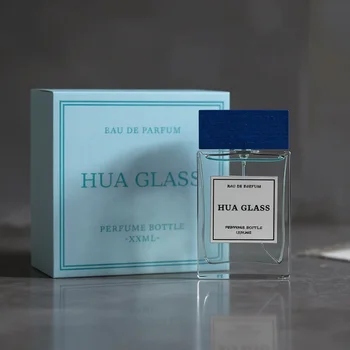 New Design Luxury Square Glass Perfume Bottles 100ml Custom Fragrance Bottle With Box Packaging and Wood Cap