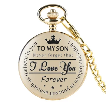 Pocket Watch TO MY SON Movie The Lion King Cover Pendant Quartz Men Necklace Chain Clock Gifts for Boys Bolsillo