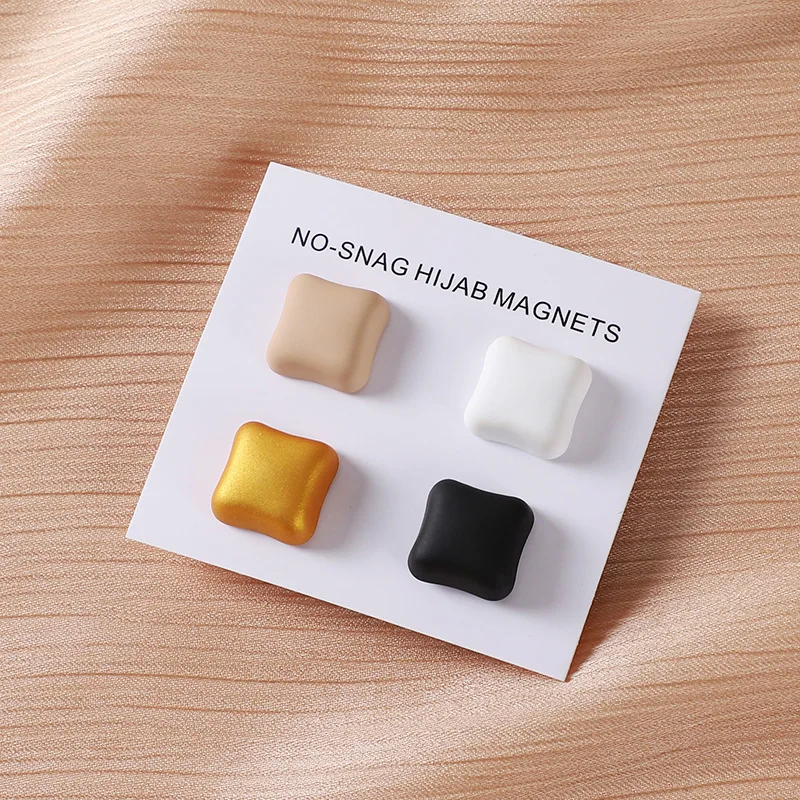 Fancy Trend New Multicolor Square Magnet Scarf Hijab Pins Buckle Muslim Women  Magnetic Pins Hijab Jewelry Shawl Brooch Buckles