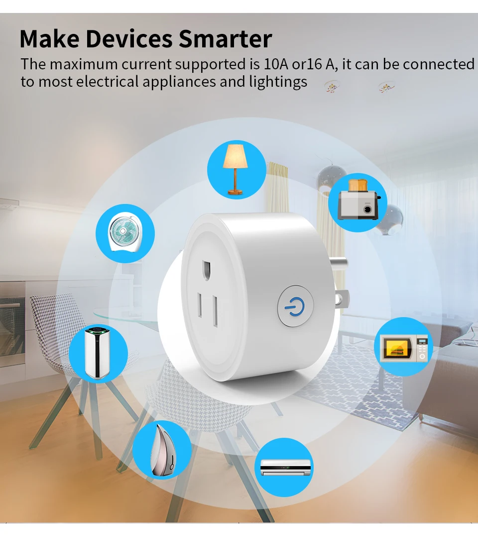 Tuya Zigbee Smart Power Mini Socket Plug Measures Consumptionsmart 16a