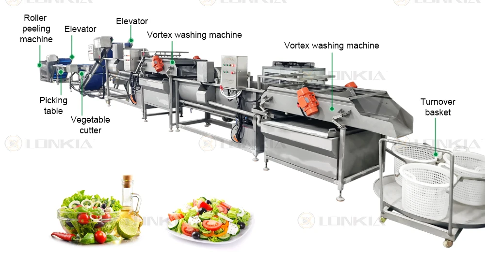 LONKIA Industrial Sugar Beet Processing Line Lettuce Vegetables Salad ...