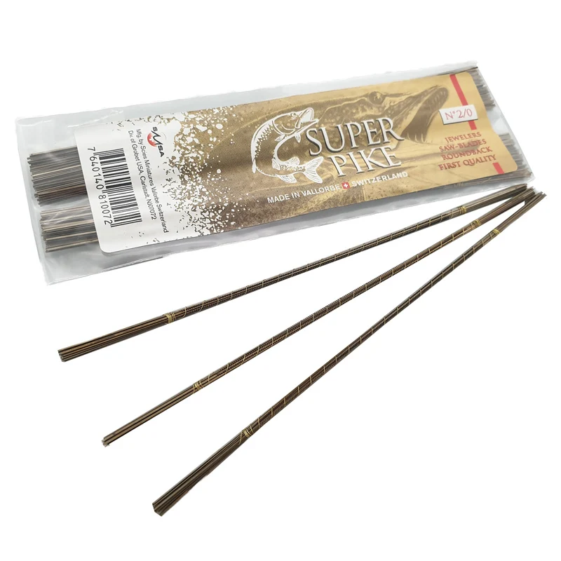 Jewelry Saw Blade Pike #0 – Swiss Made Grobet 144-Piece Set, 130mm Length, 54 TPI, For Fine Metalwork & Piercing