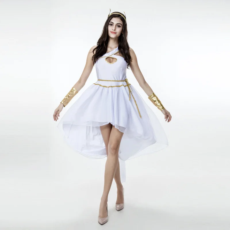 Women White Greek Goddess Party Dress ...