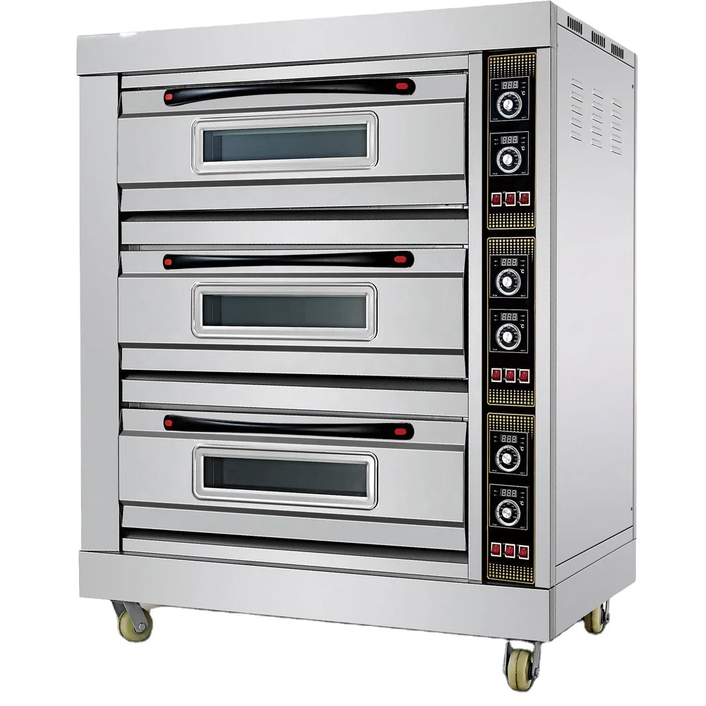 Guangzhou Baokang HEO-39 Commercial Electric 3-deck 9-tray Baking Oven for Bread and