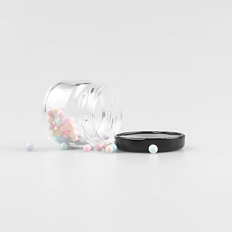 Mini Sample Size 29gr 20ml 30ml 35gram Empty Glass Pot Jar with 43mm Metal Lid for Honey Jam Jelly Cake Sugar Storage