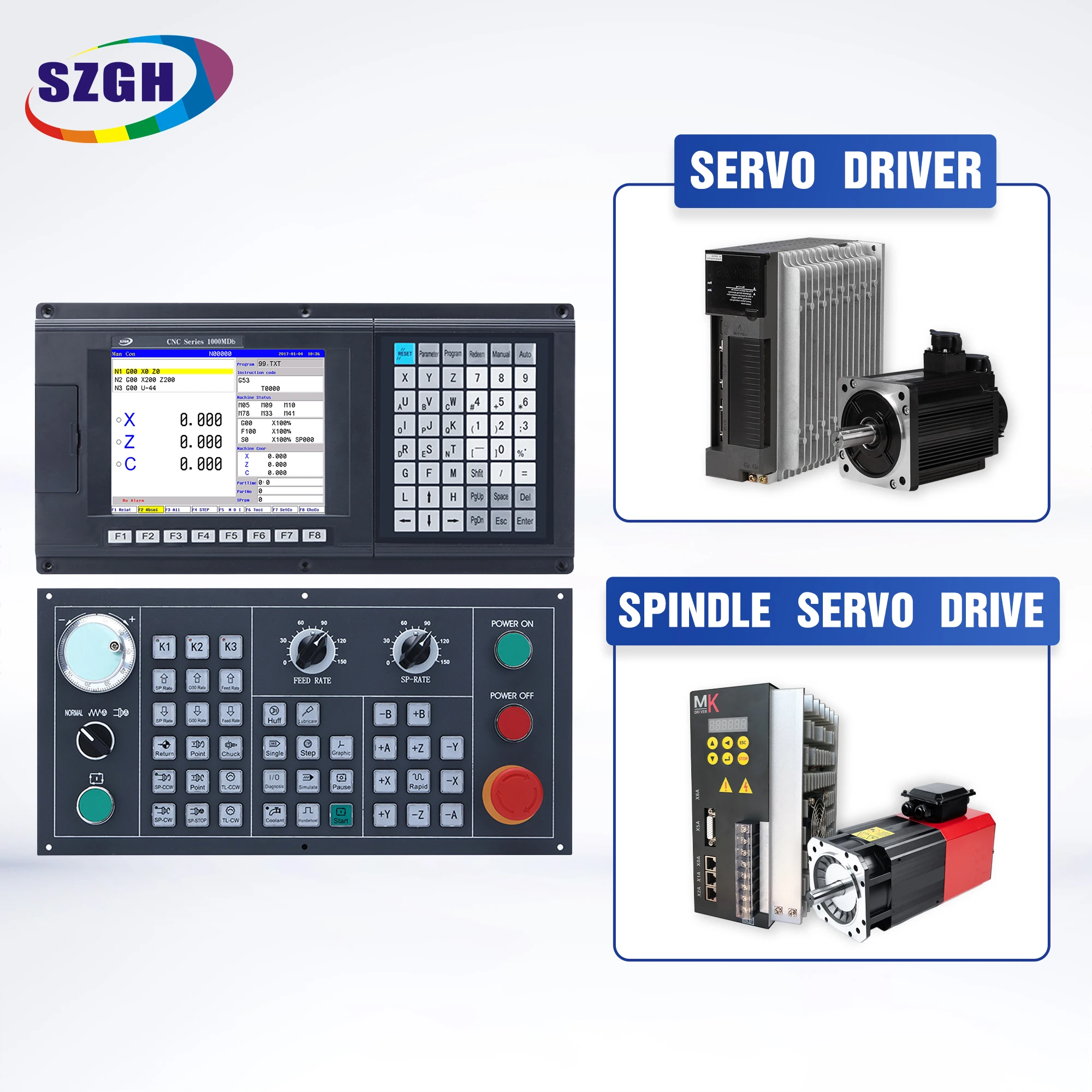 New Modbus Type 5 Axis CNC Milling  Controller for Big VMC Machine Centre Support PLC Ethernet Similar As GSK Motor Controller