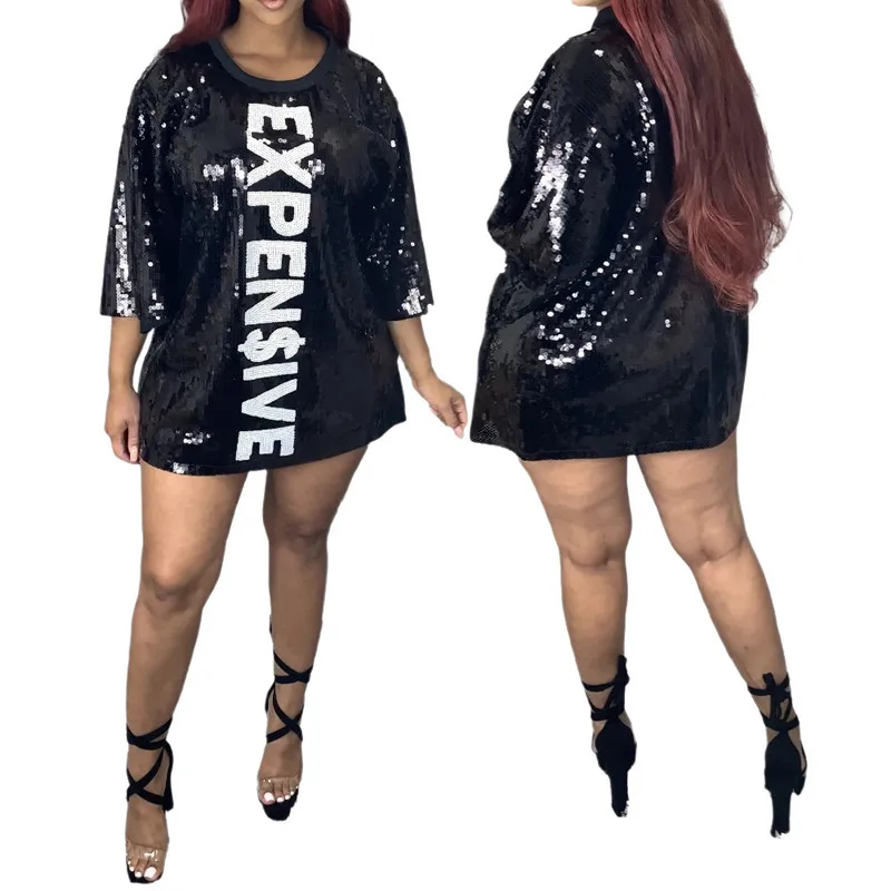 Fashionable sparkling women evening dresses with sequined